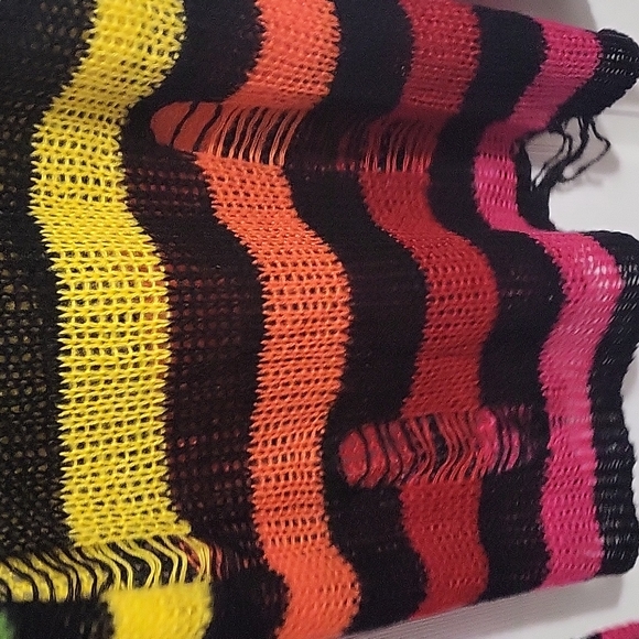 Rainbow Striped Distressed Sweater - Picture 3 of 4
